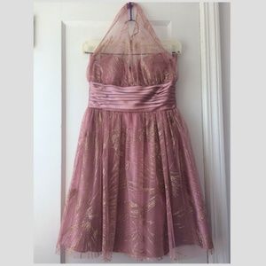 Junior's rose gold halter dress